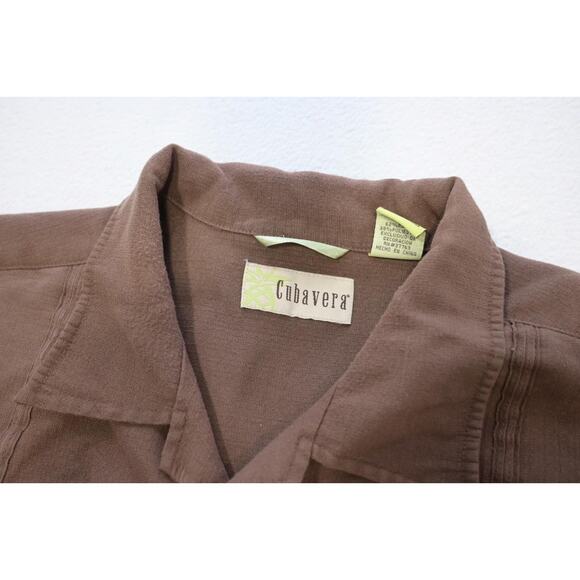 Cubavera Hawaiian Shirt Rayon Poly Floral Relaxed Short Sleeve Mens Size Large - Picture 6 of 8